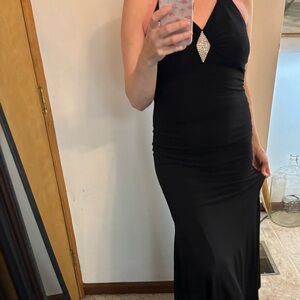 Jessica McClintock For Gunne Sax Art Deco black Maxi Formal